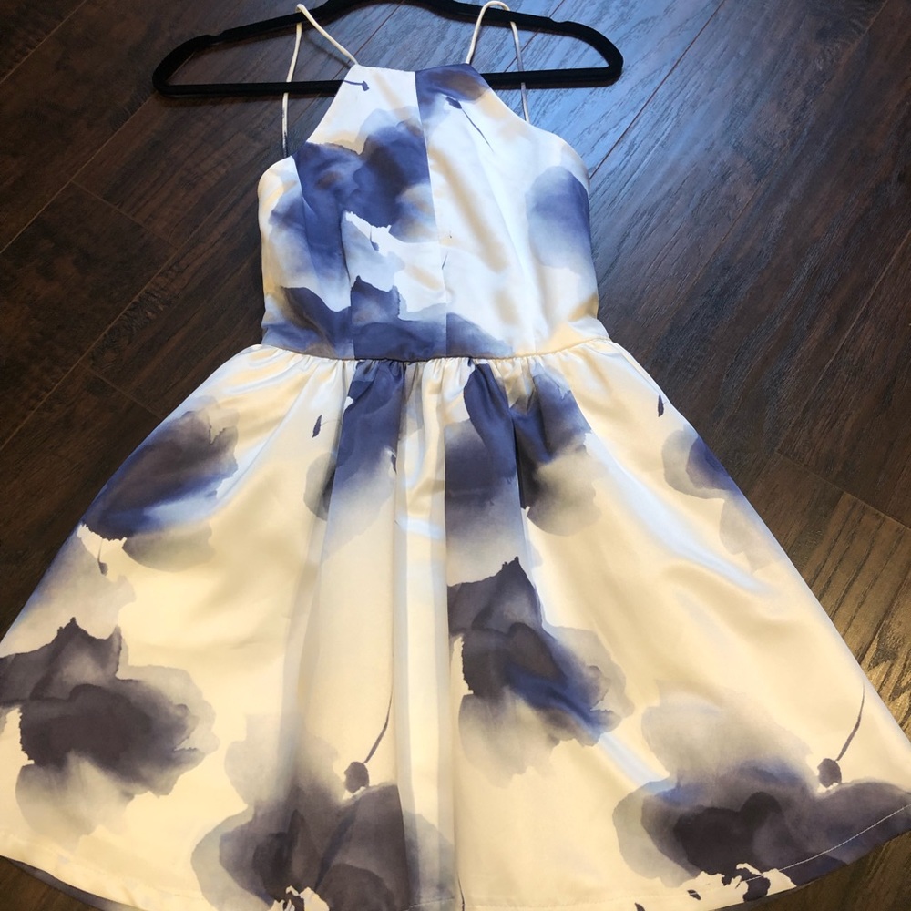 lulus floral white and purple dress
